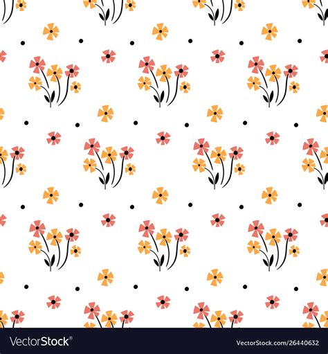 Cute Floral Pattern In Small Flower Motifs Vector Image