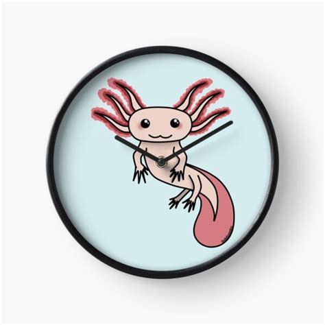 Chibi Axolotl Clock For Sale By Rainbowcho Redbubble