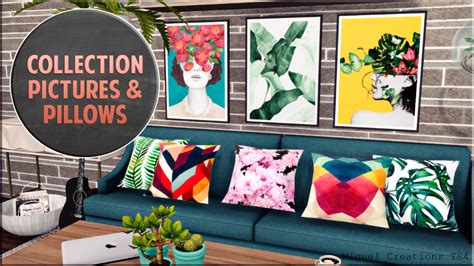 Miguel Creations Ts4 Collection Pictures And Pillows Sims 4 Sims Pillows