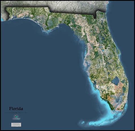 Florida Satellite Wall Map By Outlook Maps Mapsales