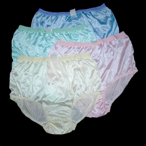 4 classic and vintage style briefs nylon panties womens hip 45 48 soft colors