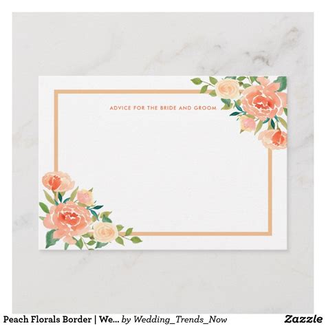 Peach Florals Border | Wedding Advice | Zazzle.com | Wedding advice, Wedding advice cards 