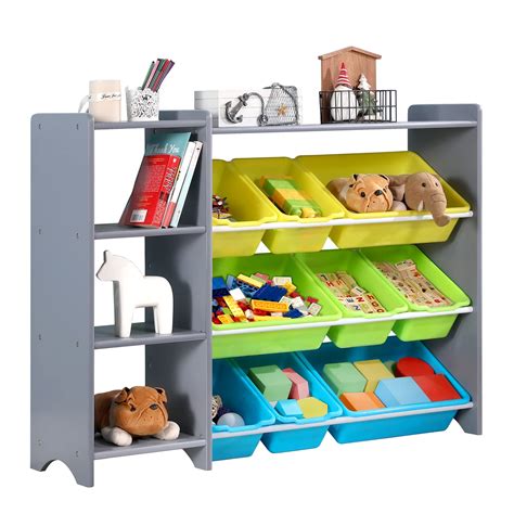 Buy Mallbest 4 Tier Kids Toy Storage Organizer Shelf 100 Solid Wood