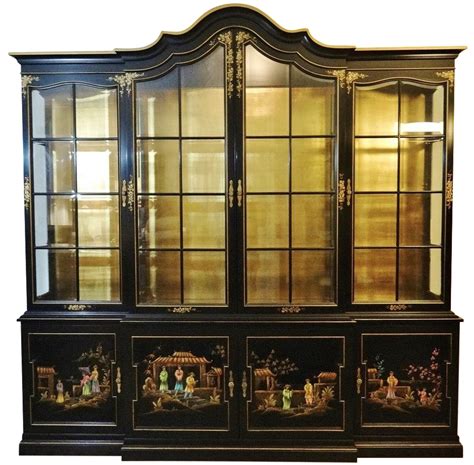 Vintage Gold Leaf Hand-Painted China Cabinet on Chairish.com | China cabinet, Japanese cabinet ...