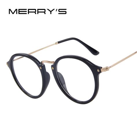 Merrys Fashion Women Clear Lens Eyewear Unisex Retro Clear Glasses Oval Frame Metal Temples
