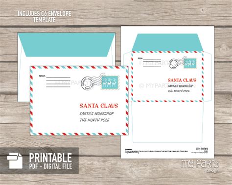 You can print the best templates for santa claus' envelopes! PRINTABLE Letter to Santa kit with Envelope Template - My ...