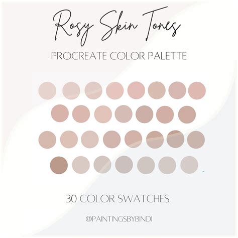 Rosy Skin Tones Procreate Color Palette Color Swatches Instant The