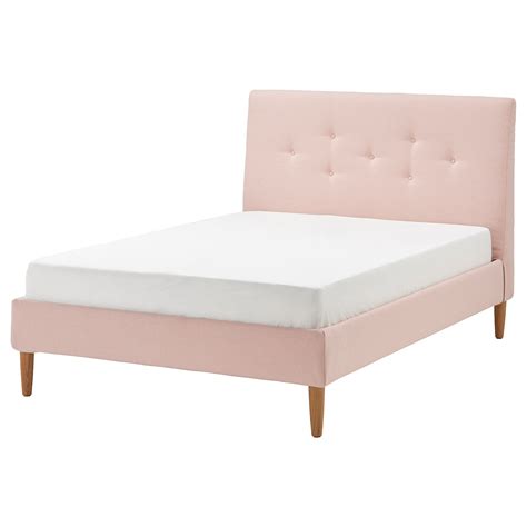 IdanÄs Upholstered Bed Frame Gunnared Pale Pink Full Ikea