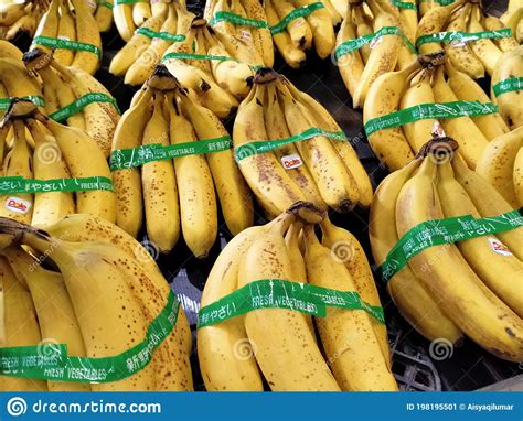 Bananas Are Being Sold On The Display Table Editorial Photo Image Of
