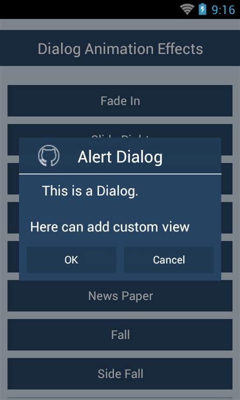 Custom Dialog With Animation Dialog Effect Android Android Tutorial Code