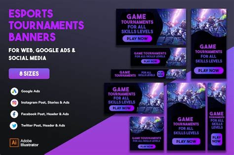 Esports Game Tournaments Web Banners Ads And Post Design Template Place