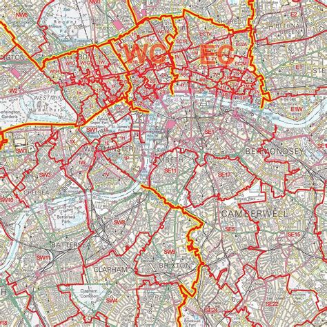 27 London Map By Postcode Maps Online For You