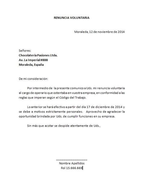 Publicar Una Carta De Renuncia Simple Modelo Word Sitios Online Para