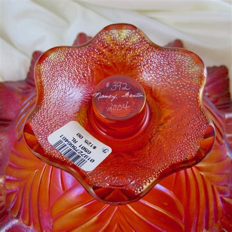 Fenton Red Carnival Glass Single Vase Epergne Limited Edition Carnival Glass