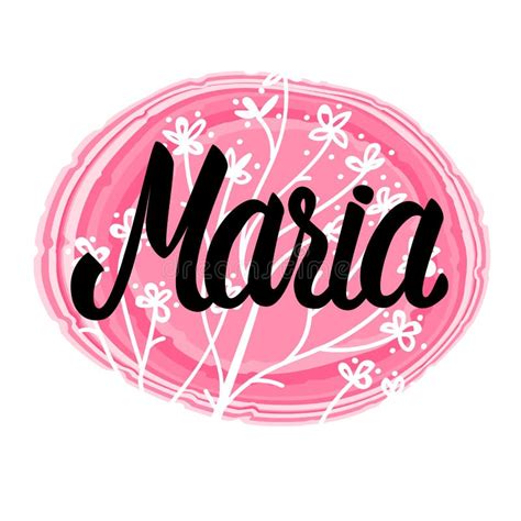 The Name Maria Written In A Nice Font Surrounded By Flowers Hearts