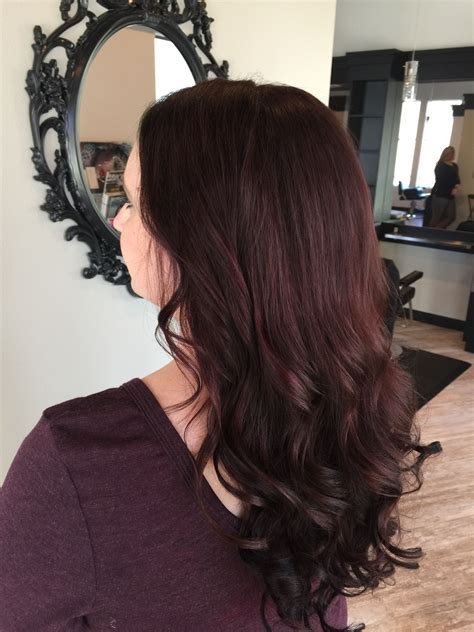 Since mahogany furniture generally is dark, its shade also is an important consideration when selecting wall color. Dark mahogany hair color with extensions | Hair color ...