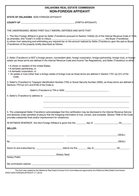 Sample character reference letter for court child custody with example have been available in this article in pdf & editable word doc. Fillable Oklahoma Real Estate Commission - Non-Foreign ...