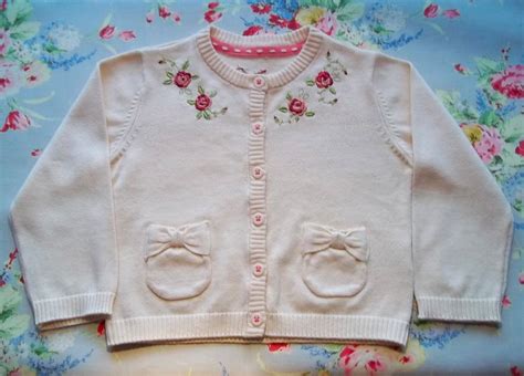 Rose Embroidered Baby Cardigan Addison Embroidery At The Vicarage