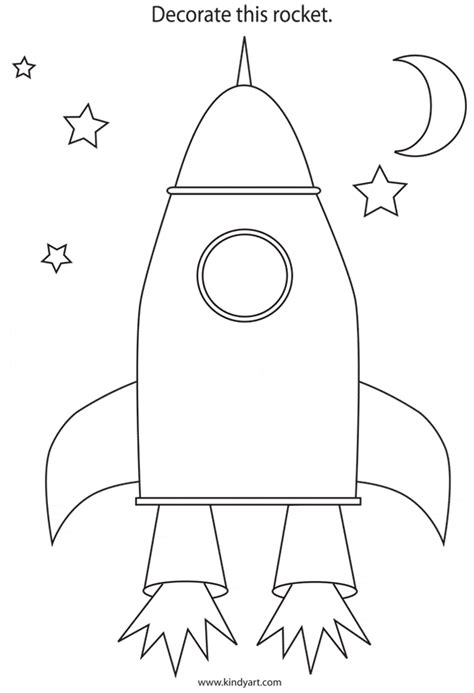 Select from 32380 printable crafts of cartoons, nature, animals, bible and many more. Decorate The Rocket Colouring Page | Space preschool ...