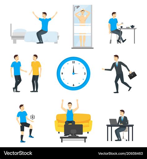 Cartoon Daily Routine Character Man Royalty Free Vector My XXX Hot Girl