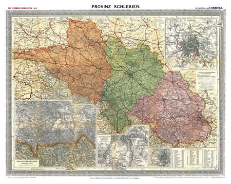 Historische Karte Provinz Schlesien Im Deutschen Reich Um 1910