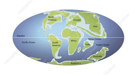 Continents 65 Million Years Ago Illustration Stock Image C0469229