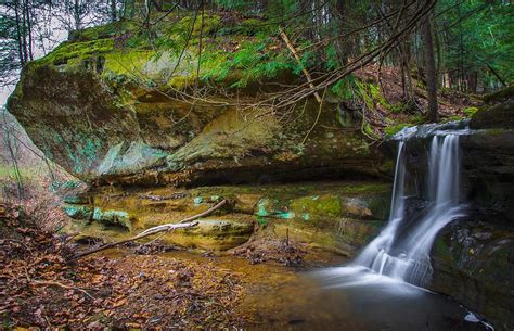 Hocking Hills Waterfall And Rock Ohio Photograph By Ina Kratzsch