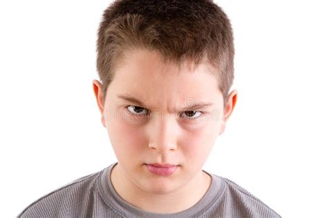 Stern Looking Boy With Furrowed Brow Stock Image Image 61717659