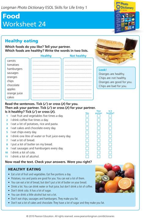 Healthy Food Esl Lesson Plan