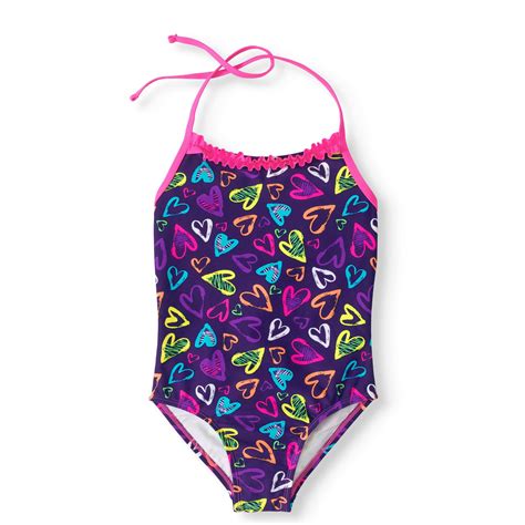 Little Girls 1 Piece Heartbeat Swimsuit