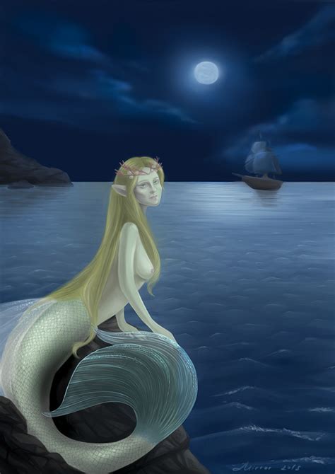 Artstation Mermaid In The Moonlight