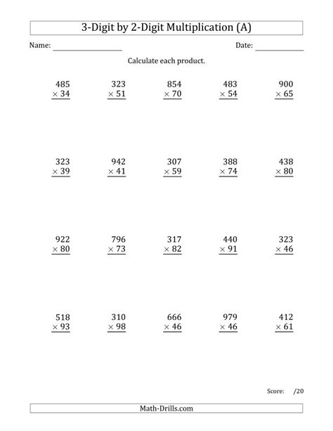 Use these double digit multiplication worksheets to give students an additional challenge. Multiplying 3-Digit by 2-Digit Numbers with Comma ...