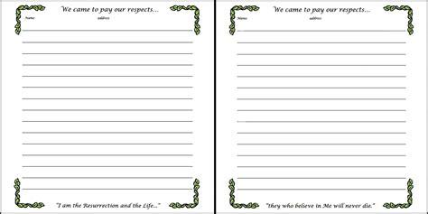 Free Printable Guest Book Page Template
