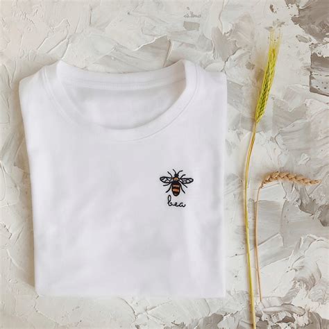 Bee Embroidered T Shirt Save The Bees T For Her Etsy