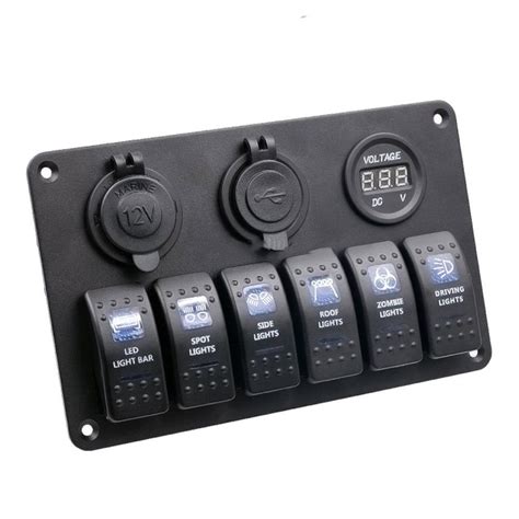 5pin Multi Function Combination Switch Panel Voltmeter Cigarette