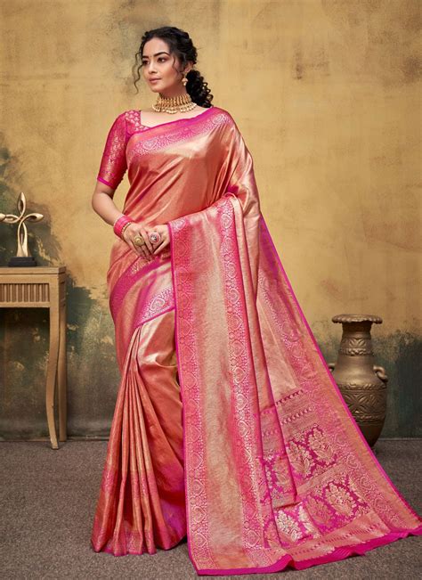 Buy Kanjivaram Silk Ceremonial Designer Traditional Saree