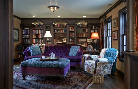 Old English Library Traditional Living Room Portland By