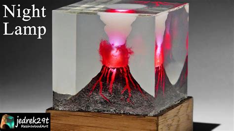 Volcano Diorama Night Lamp Resin Art Youtube