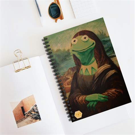 Mona Lisa Kermit The Frog Spiral Bound Notebook For Muppets Etsy