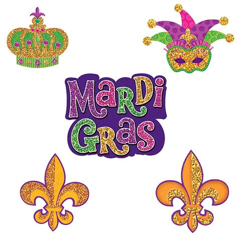 Glitter Mardi Gras Cutouts Party City