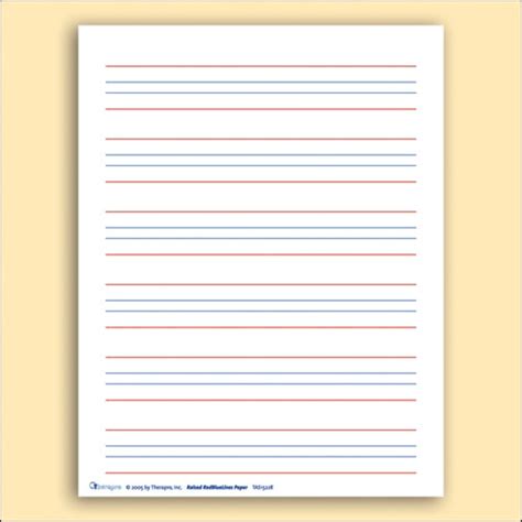 Home And Garden Red And Blue Lines Therapro Raised Line Writing Paper 50