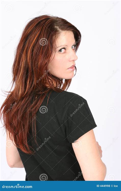 Woman Looking Over Her Shoulder Stock Photo Image 444998