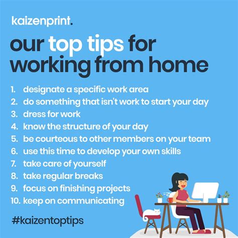 Kaizen Tips On Working From Home Kaizen Print Inspire And Support