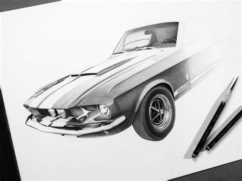 How To Draw A Ford Mustang Shelby Gt500