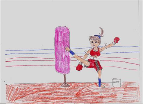 Girl Kickboxing Training Color By Hugecartoonfan On Deviantart