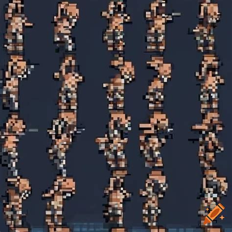 Sprite Sheet Of A Fantasy Character With Sword