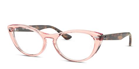 ray ban rx4314v nina pink clear tortoise prescription eyeglasses