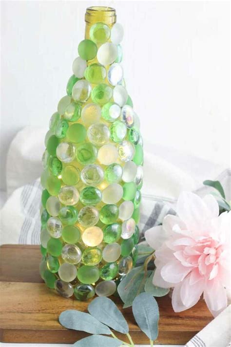 How To Make Wine Bottles Decorated With Glass Beads Single Girls Diy