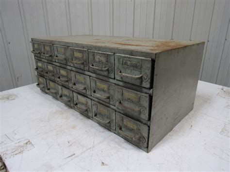 vintage  drawer industrial steel small parts bin storage
