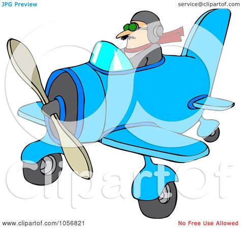 Royalty Free Vector Clip Art Illustration Of A Pilot Flying A Little